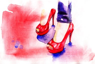 Ayakkabı .moda illüstrasyon