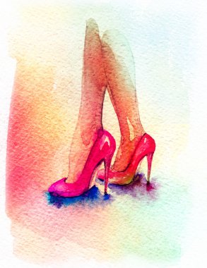 Ayakkabı .moda illüstrasyon