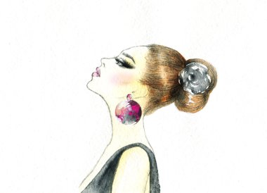 Kadın portre. güzel yüzüm. Makyaj