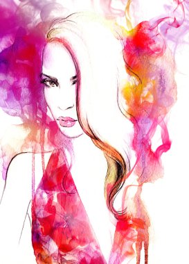 Kadın portre. güzel yüzüm. Makyaj