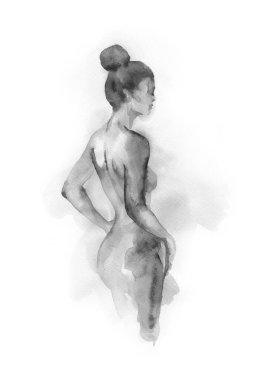 Suluboya resim. fantezi kadın portresi. moda resimleme. 