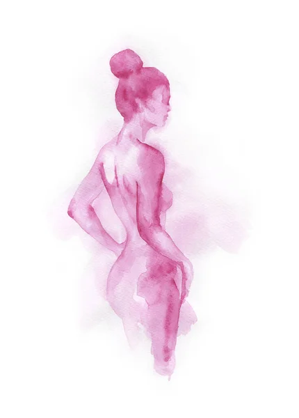 Aquarellmalerei Fantasie Frauenporträt Mode Illustration — Stockfoto