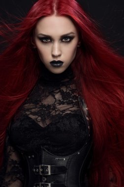 kadın siyah Gotik kostüm 