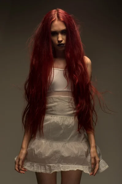 Rosso dai capelli donna zombie — Foto Stock