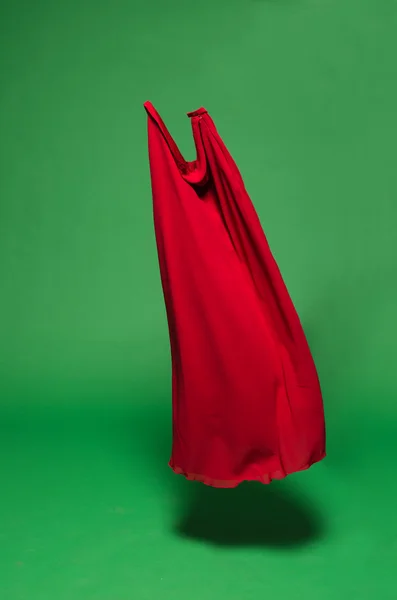 Red fabric in the air — Stock Photo, Image