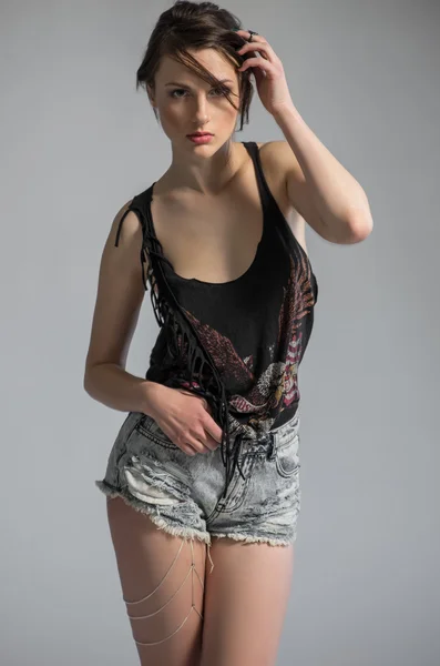 Fashion model in studio — Stock Photo, Image