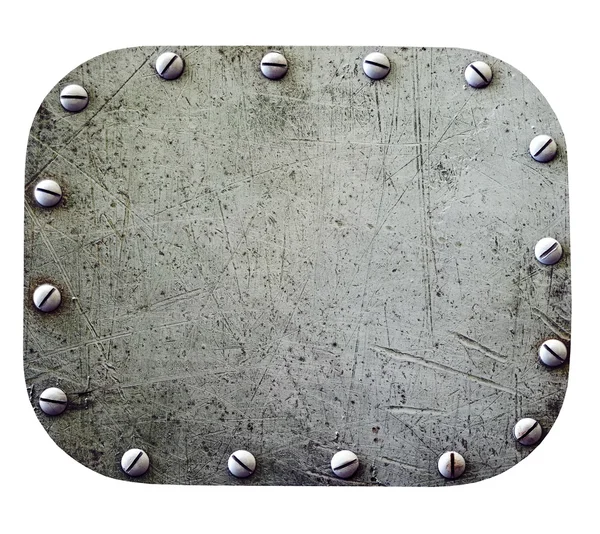 Metal plate on white — Stock Photo, Image