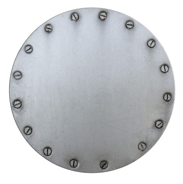 Metal plaka üzerinde beyaz izole