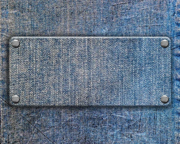 Denim label with rivets — Stock Photo, Image