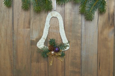 ahşap arka plan Christmas çan