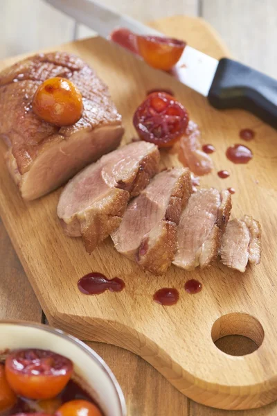 Roasted duck breast in citrus sauce Royalty Free Stock Photos