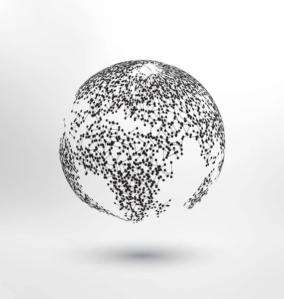 Illustration Vectorielle Particules Abstraites Globe — Image vectorielle