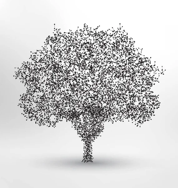 Vektorillustration Abstrakta Partiklar Träd — Stock vektor