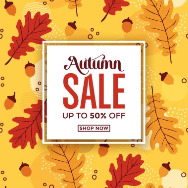 sonbahar satış etiketi, vektör illüstrasyonu 