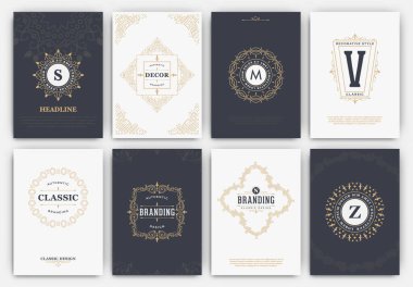 soyut pankartlar ayarlandı, vektör illüstrasyonu 