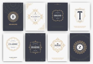 soyut pankartlar ayarlandı, vektör illüstrasyonu 