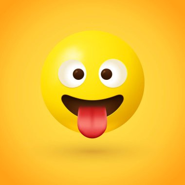 çılgın emoji, yüz, vektör çizimi 