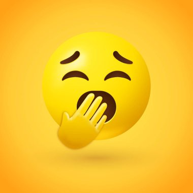 yorgun emoji, yüz, vektör çizimi 