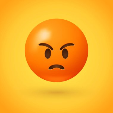 kızgın emoji, yüz, vektör çizimi 