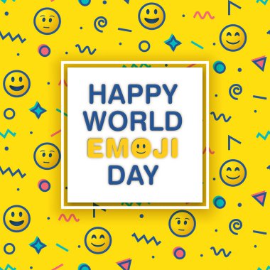 emoji günü, vektör illüstrasyonu 