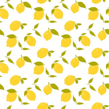 Limonlu kusursuz desen, vektör illüstrasyonu 