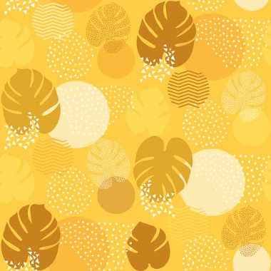 Yapraklı kusursuz desen, vektör illüstrasyonu 