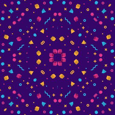 Şekilli kusursuz desen, vektör illüstrasyonu 