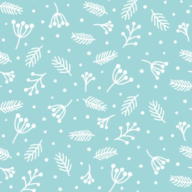 Bitkilerle kusursuz desen, vektör illüstrasyonu 