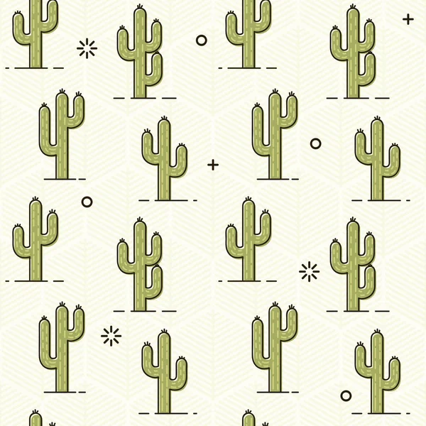 Sömlöst Mönster Med Kaktusar Vektorillustration — Stock vektor