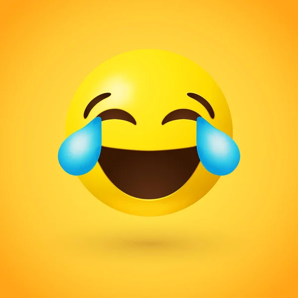 Emoji Tertawa Wajah Gambar Vektor - Stok Vektor