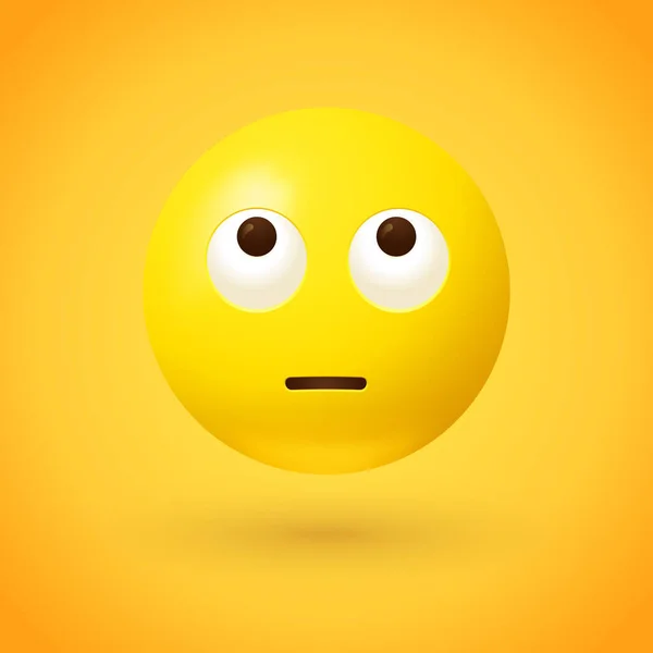 Think Emoji Face Векторная Иллюстрация — стоковый вектор