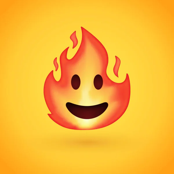 Fire Emoji Face Vector Illustration — Stock Vector