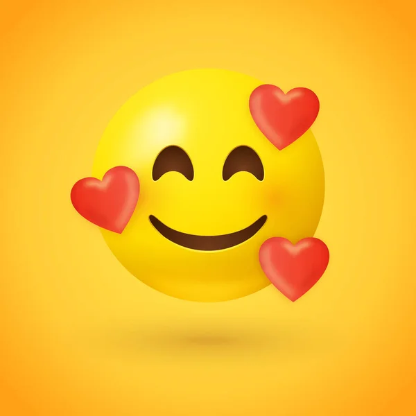 Liebe Emoji Gesicht Vektorillustration — Stockvektor