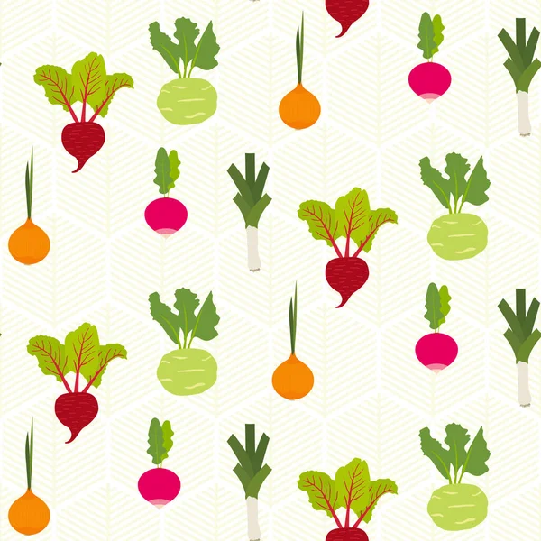 Απρόσκοπτη Μοτίβο Λαχανικά Διανυσματική Απεικόνιση — Διανυσματικό Αρχείο