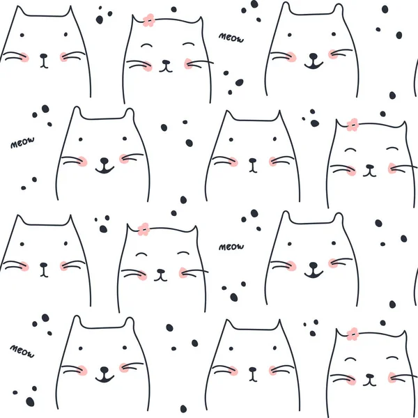 Bezešvé Vzory Kočkami Vektorové Ilustrace — Stockový vektor