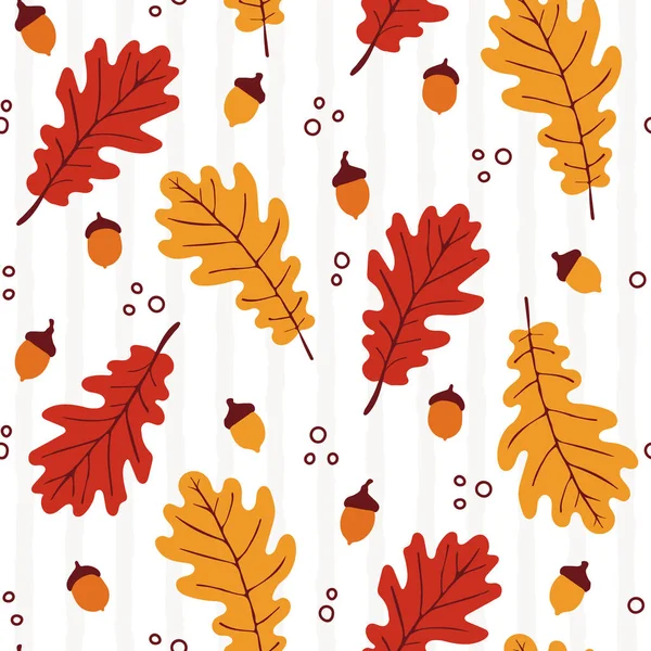 Motif Sans Couture Avec Feuilles Illustration Vectorielle — Image vectorielle