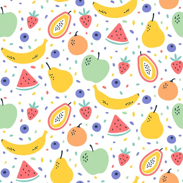 Seamless Pattern Fruits Vector Illustration — Stock Vector