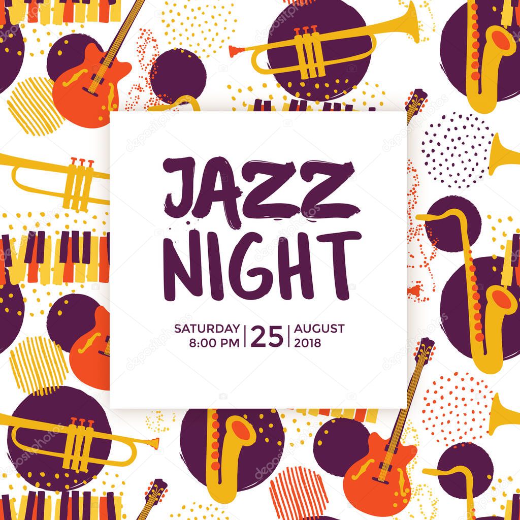  jazz night label, vector illustration 