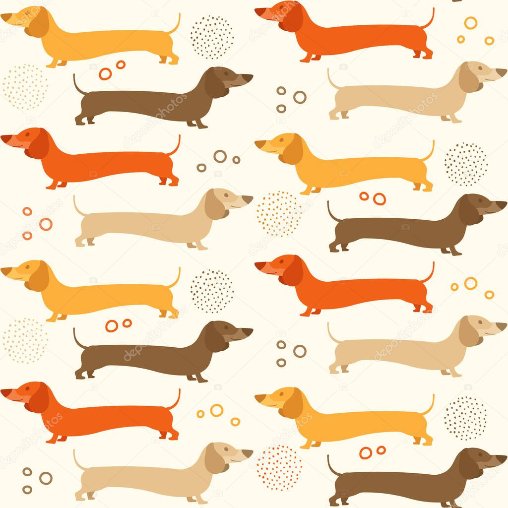 seamless  pattern with dogs, vector illustration 