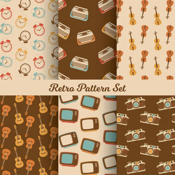 Naadloze Retro Patroon Vector Illustratie — Stockvector