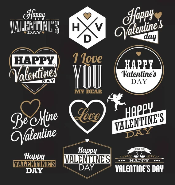 Plantillas Diseño Del Día San Valentín Conjunto — Vector de stock