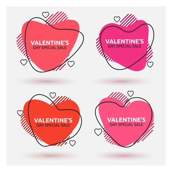 San Valentín Venta Plantilla Diseño — Vector de stock