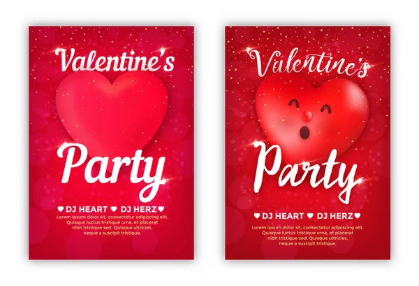 Happy Valentine Day Invitation Design Vector Illustration — Stock Vector