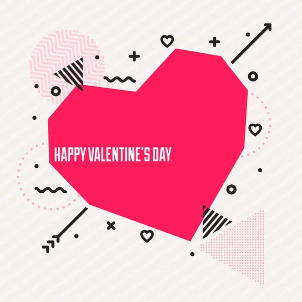 Valentine Day Design Template Heart — Stock Vector