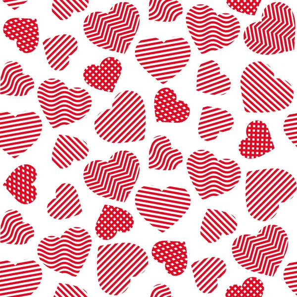 Ευτυχισμένη Ημέρα Του Αγίου Βαλεντίνου Μοτίβο Καρδιές Εικονογράφηση Διανύσματος — Διανυσματικό Αρχείο