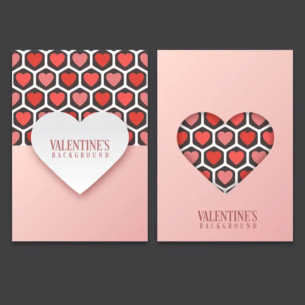 Buon San Valentino Modello Con Cuori Illustrazione Vettoriale — Vettoriale Stock