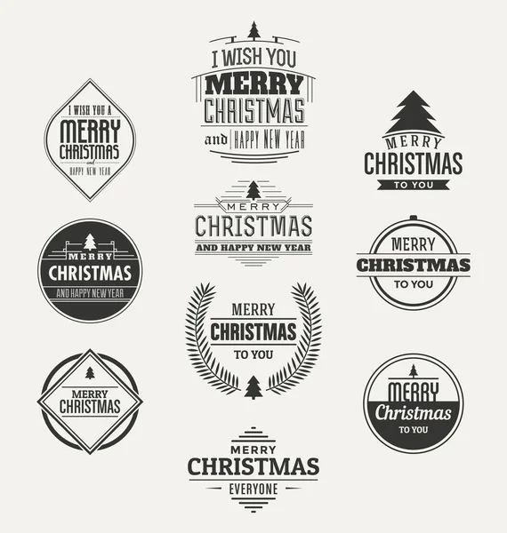 Christmas Greeting Card Design Labels Tags — Stock Vector