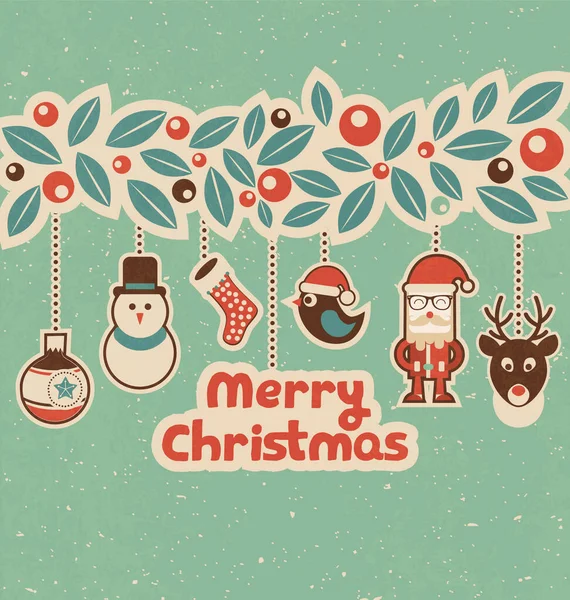おもちゃでクリスマスグリーティングカードのデザイン — ストックベクタ