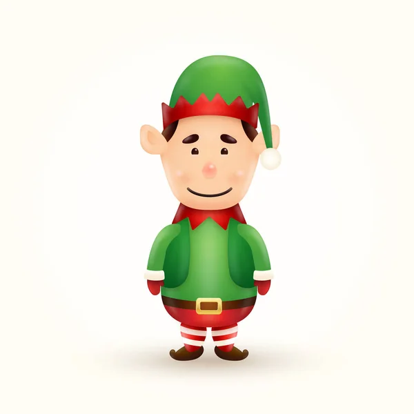 Christmas Greeting Card Design Elf — Stock Vector