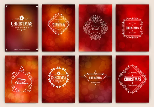 Christmas Greeting Cards Design Set — Stock Vector